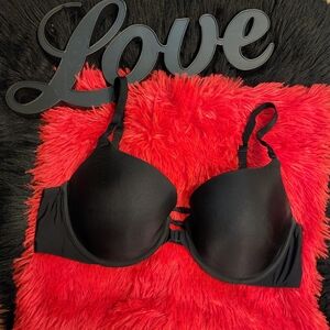 VS Black Demi Bra With Knotted Strappy Back & Front Closure Underwire Bra 36D